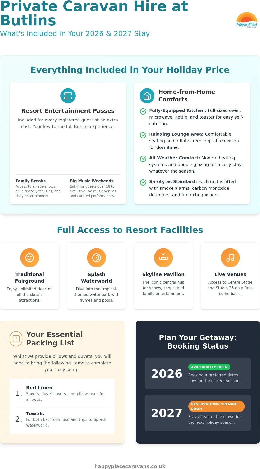 What's Included in Private Caravan Hire at Butlins Skegness for 2026?
